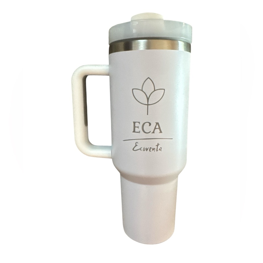 ECA Ecoventa White Drink Tumbler NEW with Original Box Straw & Cleaning Brush